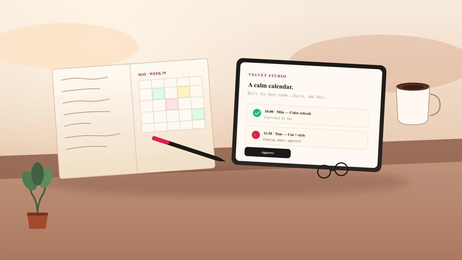 A calm independent studio using Schedl