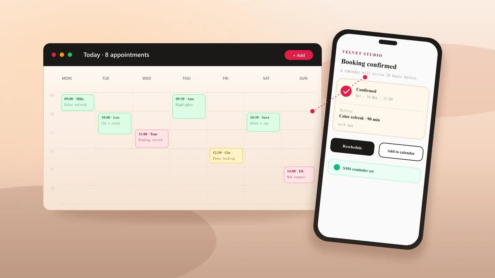 Industry-aware booking workflow